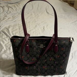 Coach Black and Floral Tote
